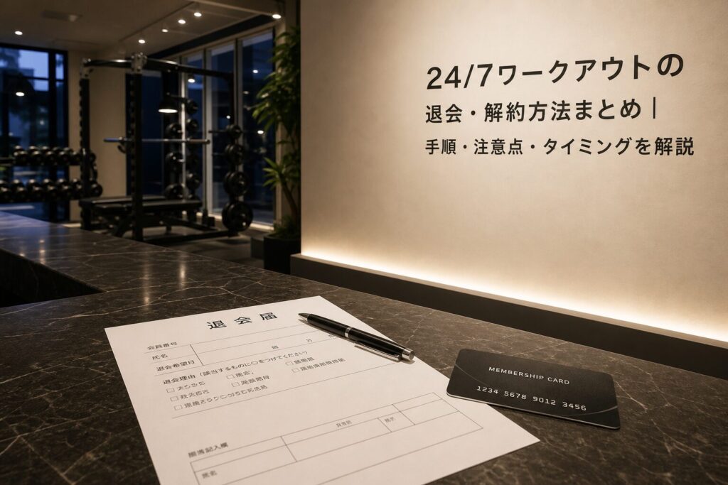 24/7ワークアウトの退会・解約方法まとめ｜手順・注意点・タイミングを解説のアイキャッチ画像