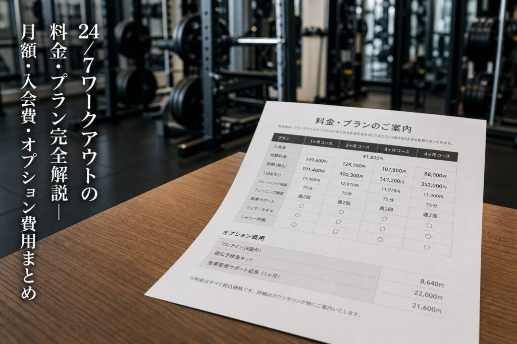 24/7ワークアウトの料金・プラン完全解説｜月額・入会費・オプション費用まとめのアイキャッチ画像