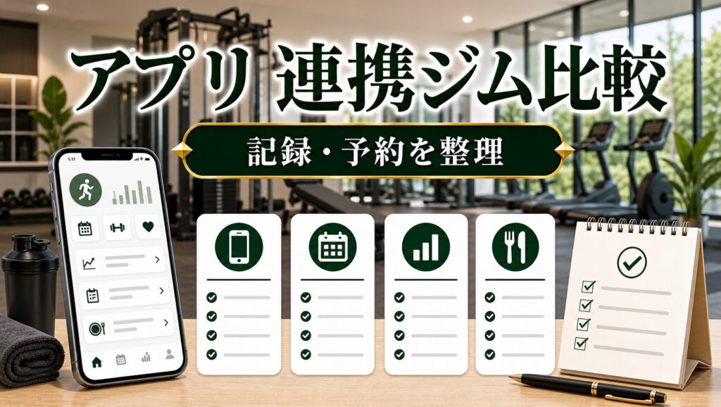 アプリ連携ジム比較｜記録・予約・食事管理の使いやすさのアイキャッチ画像
