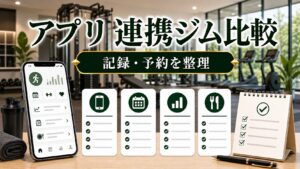 アプリ連携ジム比較｜記録・予約・食事管理の使いやすさのアイキャッチ画像