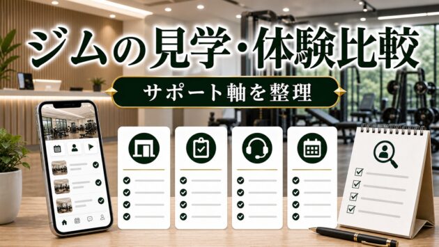 初心者向けジム比較｜見学・体験・サポートで選ぶチェックポイントのアイキャッチ画像