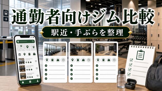 通勤者向けジム比較｜駅近・手ぶら・営業時間で選ぶポイントのアイキャッチ画像