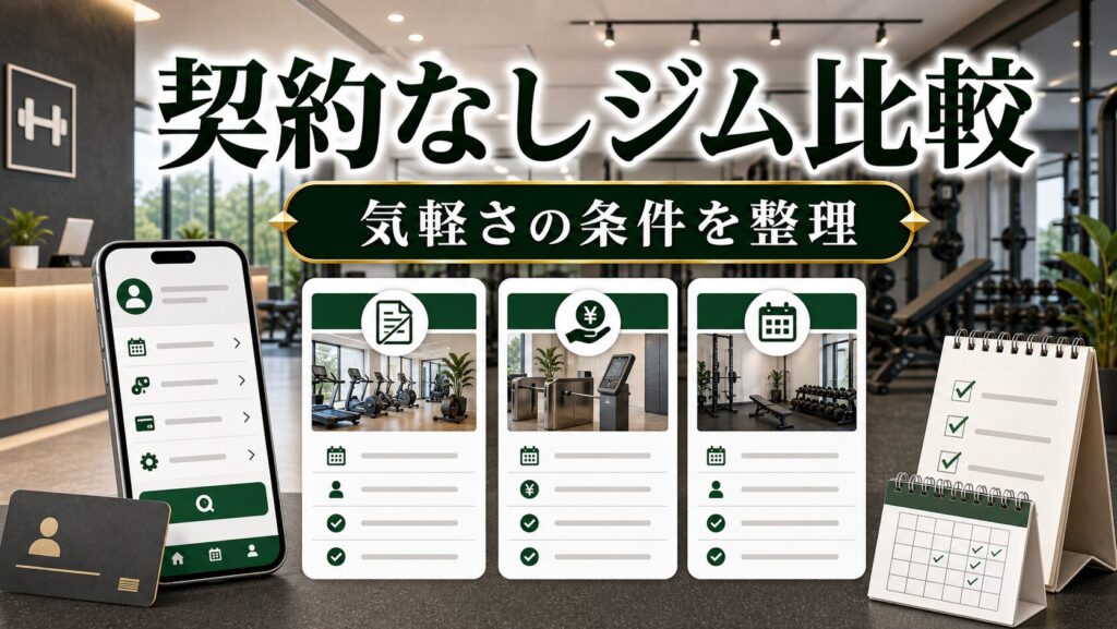 契約なしジム比較【気軽に始めたい人向け】のアイキャッチ画像