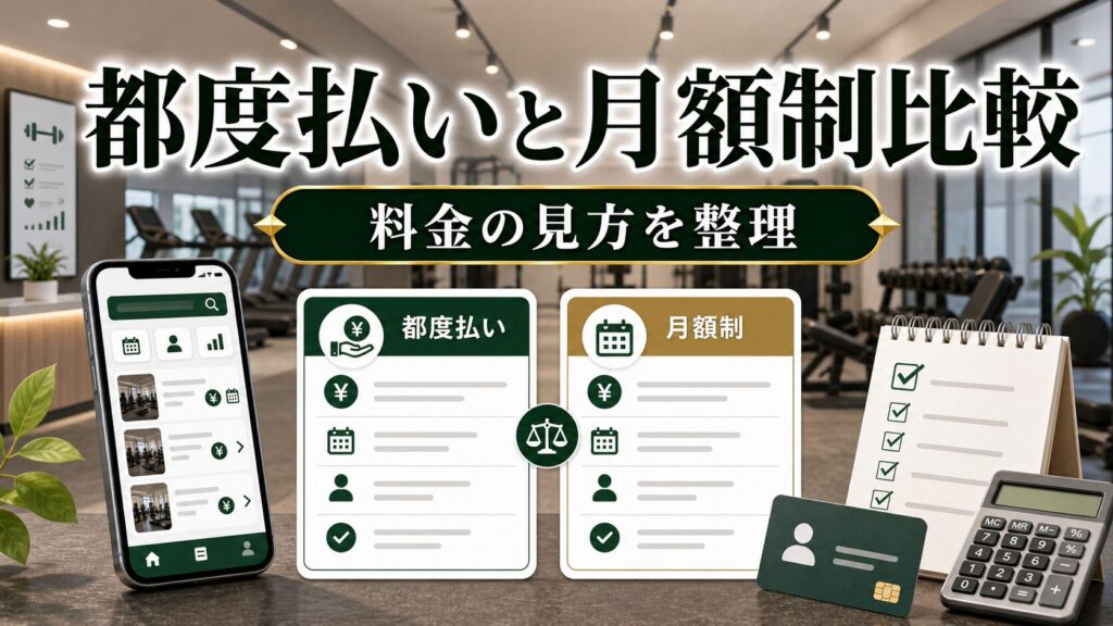 都度払いジムと月額制ジム比較｜費用を抑えたい初心者向けのアイキャッチ画像