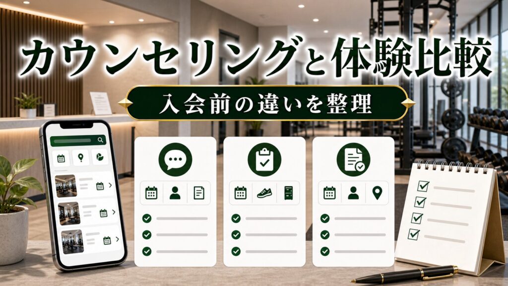 無料カウンセリングと体験トレーニング比較｜入会前に見るべき違いのアイキャッチ画像