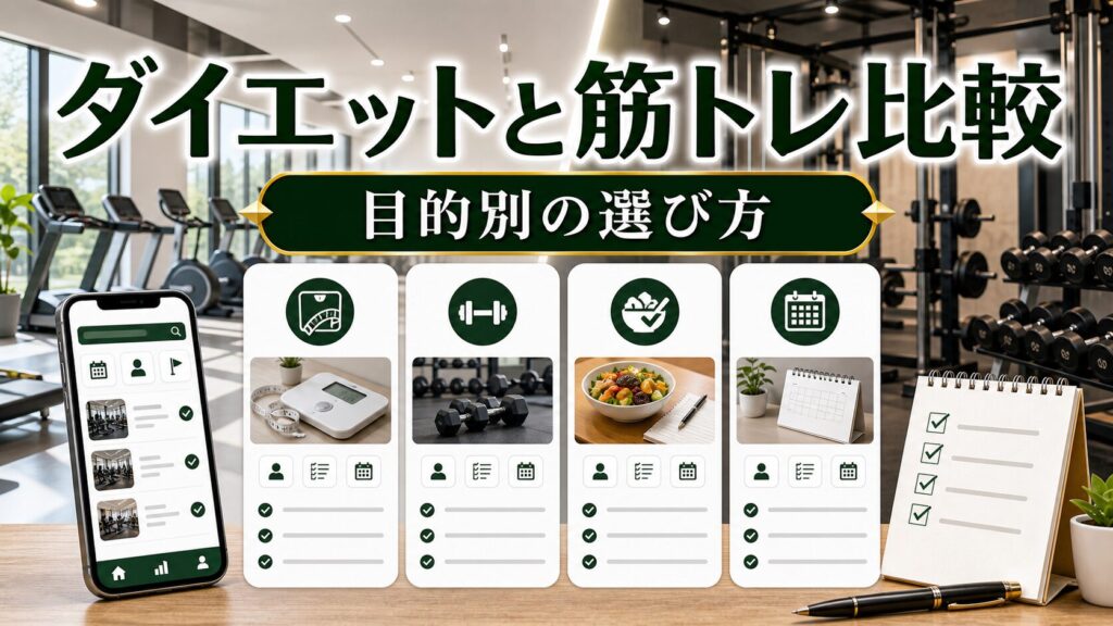 ダイエット向けジムと筋トレ向けジム比較｜目的別の選び方のアイキャッチ画像
