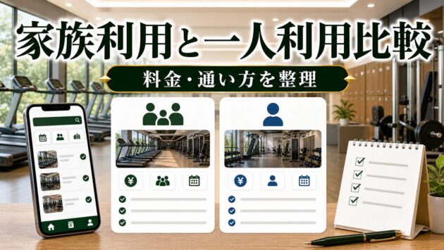 家族で使えるジムと一人向けジム比較｜料金・プラン・通い方のアイキャッチ画像