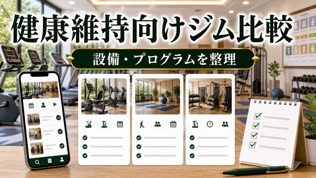 健康維持向けジム比較｜無理なく続ける料金・設備・プログラムのアイキャッチ画像
