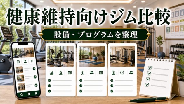 健康維持向けジム比較｜無理なく続ける料金・設備・プログラムのアイキャッチ画像