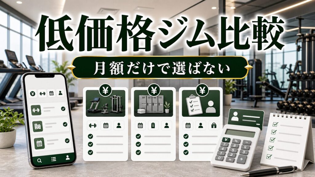 低価格ジム比較｜初心者が月額料金だけで選ばないための確認点のアイキャッチ画像