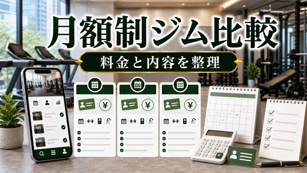 月額制ジム比較【料金と内容を徹底検証】のアイキャッチ画像