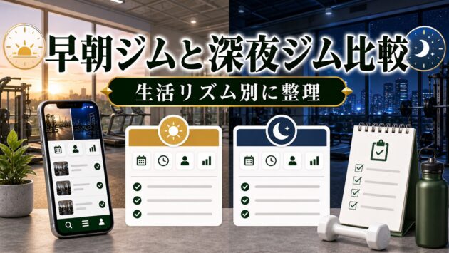 早朝ジムと深夜ジム比較｜生活リズム別の通いやすさのアイキャッチ画像