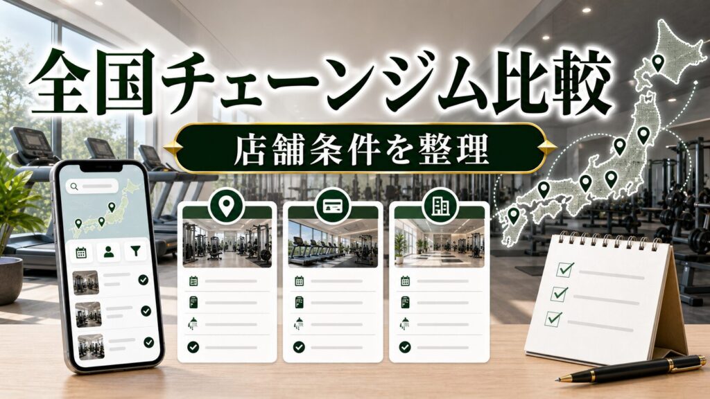 全国チェーンジム比較【どこでも通える安心感】のアイキャッチ画像
