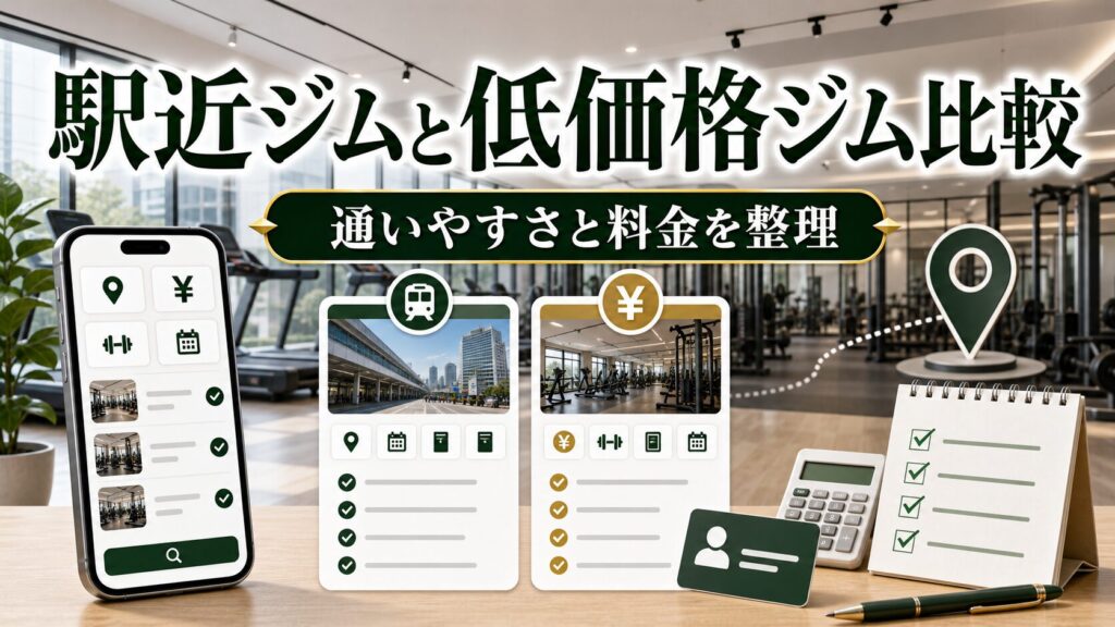 駅近ジムと低価格ジム比較｜月額料金と通いやすさのバランスのアイキャッチ画像
