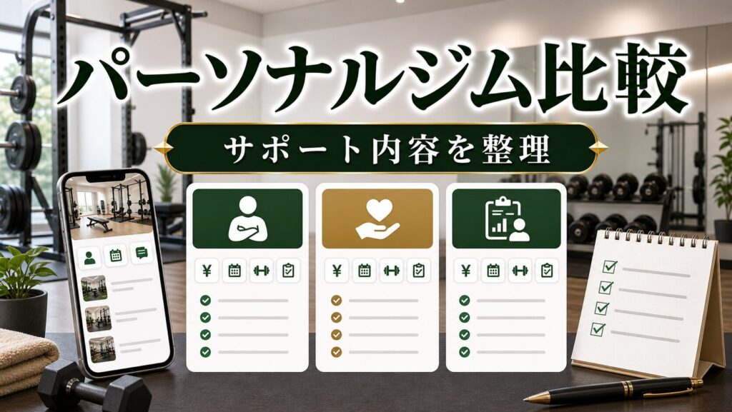 ジム選び｜パーソナルトレーニング比較【専属トレーナー付き比較】のアイキャッチ画像
