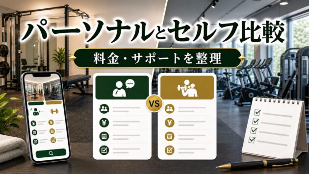 パーソナルジムとセルフジム比較｜料金相場・サポート・向いている人のアイキャッチ画像