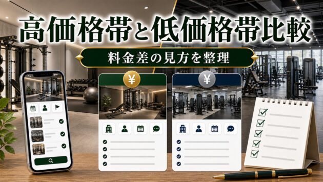 高価格帯ジムと低価格帯ジム比較｜料金差の理由と選び方のアイキャッチ画像