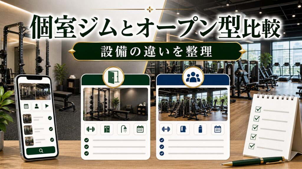 個室ジムとオープン型ジム比較｜人目が気になる初心者の選び方のアイキャッチ画像