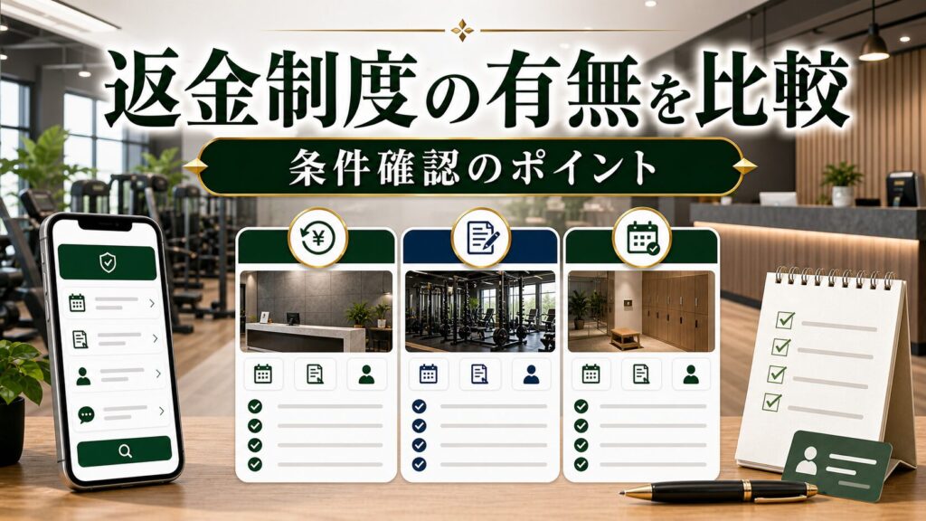 返金制度ありジムと返金制度なしジム比較｜条件確認のポイントのアイキャッチ画像
