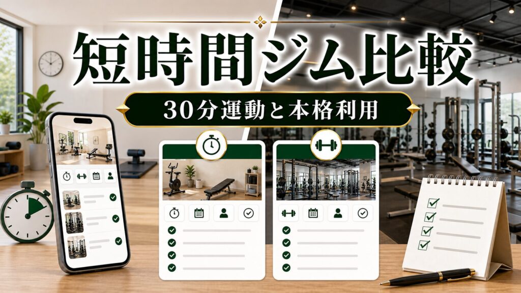 短時間ジムと長時間滞在型ジム比較｜30分運動と本格利用の違いのアイキャッチ画像