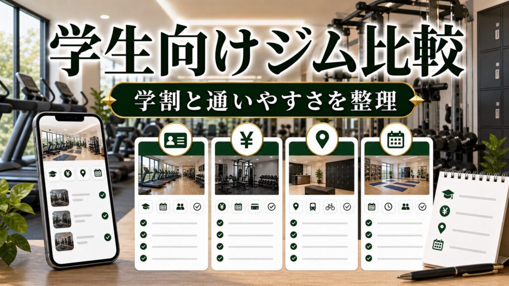 学生向けジム比較｜学割・月額料金・通いやすさを整理のアイキャッチ画像