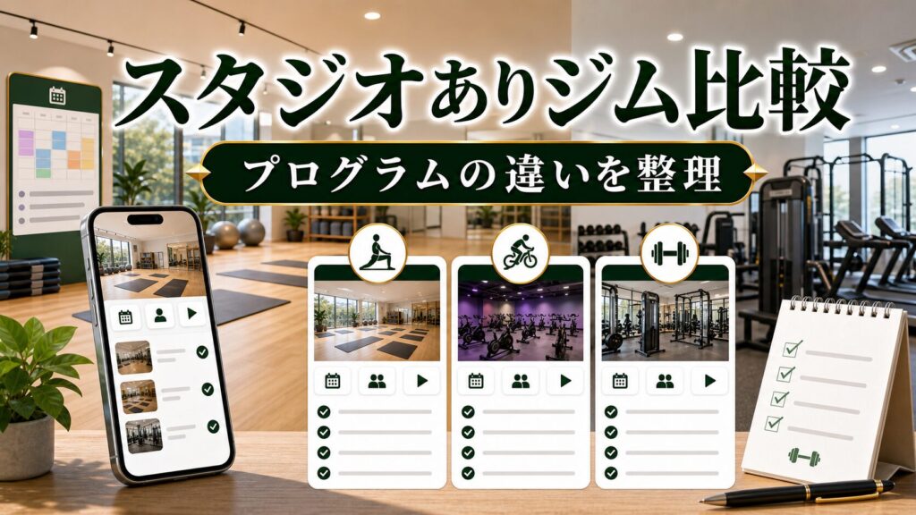 スタジオありジム比較【プログラム充実度で選ぶ】のアイキャッチ画像