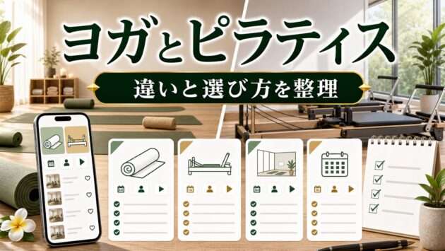 ヨガとピラティス比較｜ジム選びで迷う初心者向けに違いを整理のアイキャッチ画像