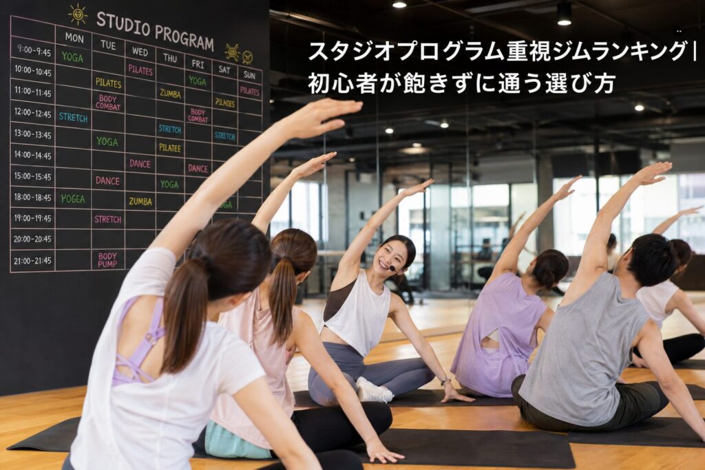 スタジオプログラム重視ジムランキング｜初心者が飽きずに通う選び方のアイキャッチ画像